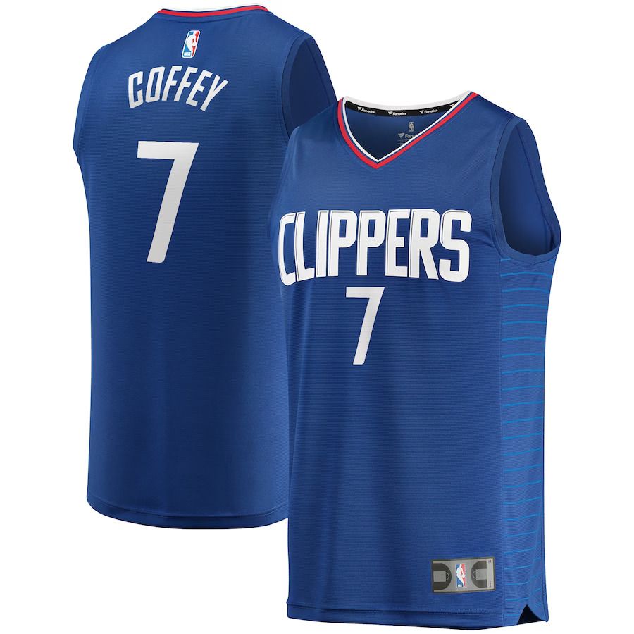 Men Los Angeles Clippers #7 Amir Coffey Fanatics Branded Royal Fast Break Replica NBA Jersey->los angeles clippers->NBA Jersey